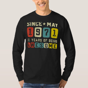 51. Geburtstag Phantastisch seit Mai 1971 Vintag T-Shirt