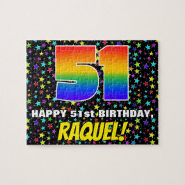 51. Geburtstag — Spaß, farbenfrohe Sternenfeldeben Puzzle