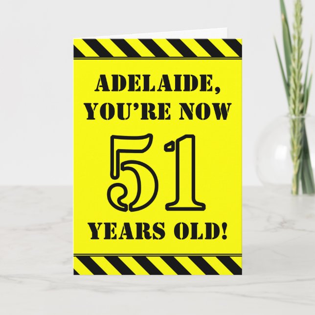 51. Geburtstag: Spaß Stiltext, Individuelle Name Karte (Vorderseite)