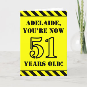 51. Geburtstag: Spaß Stiltext, Individuelle Name Karte