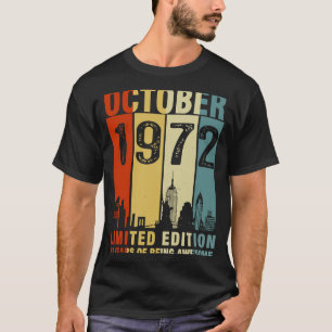 51. Geburtstag Vintag Oktober 1972 51 Jahre alt T-Shirt