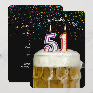 51. Geburtstags-Bier-Party Einladung