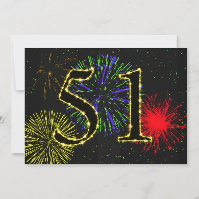 51. Geburtstagsparty Einladung (Vorderseite)