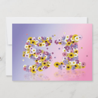51. Geburtstagsparty mit Blumenbriefen Einladung