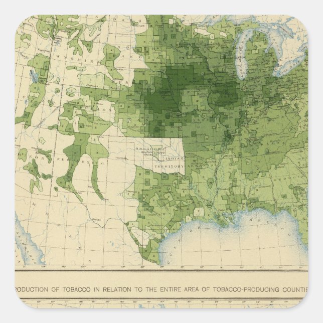 51 Getreide, Tabak 1890 Quadratischer Aufkleber (Vorderseite)