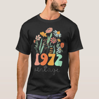 51 Jahre alt 1972 51. Geburtstagsfrauen Wildblume T-Shirt