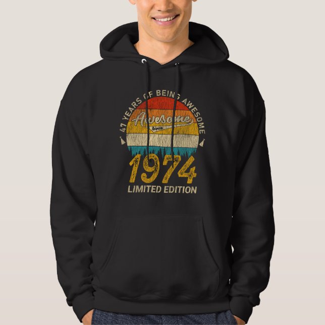 51 Jahre alt 1974 Retro Phantastisch 51. Geburtsta Hoodie (Vorderseite)