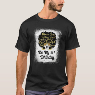 51 Jahre alt Leopard Melanin Girl Es ist mein Gebu T-Shirt