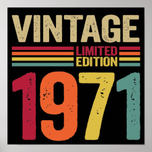 51 Jahre Alte Geschenke Vintag 1971 51. Geburtstag Poster