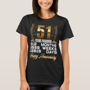 51 Jahre Verheiratet 51. Hochzeitstag T-Shirt