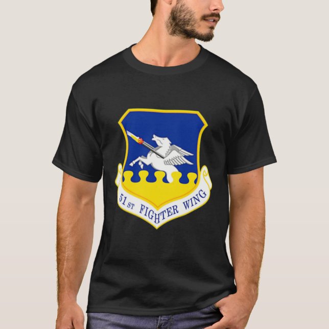 51. Kämpfer Flügel Osan AFB Air Force Military Vet T-Shirt (Vorderseite)