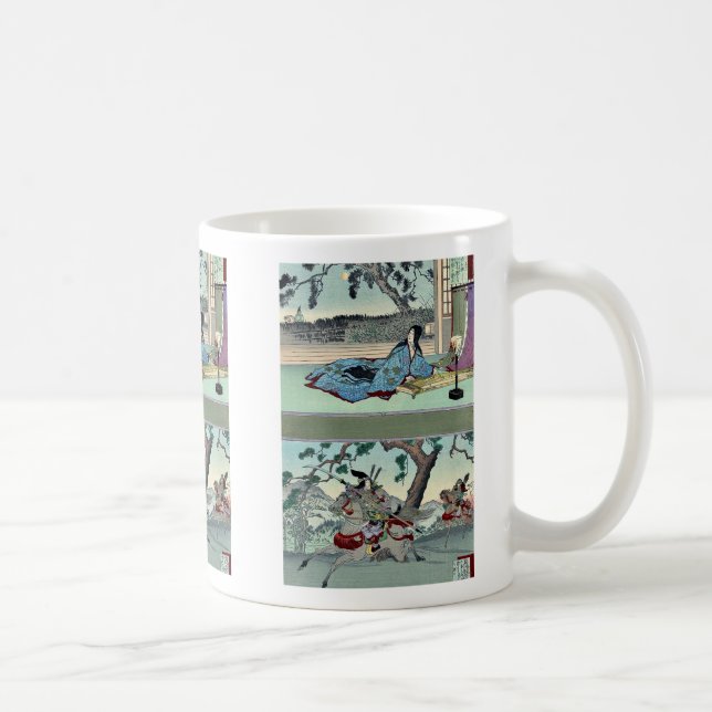 51: Kogo kein Tsubone; 52: Tomoe Gozen Ukiyoe Kaffeetasse (Rechts)