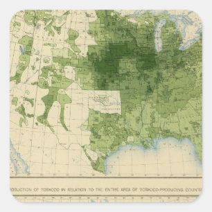 51 Körner, Tabak 1890 Quadratischer Aufkleber