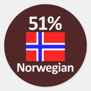 51% Norweger Runder Aufkleber