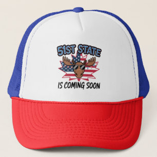 51. Staat Cool Elche USA Flag Politischer Humor Truckerkappe