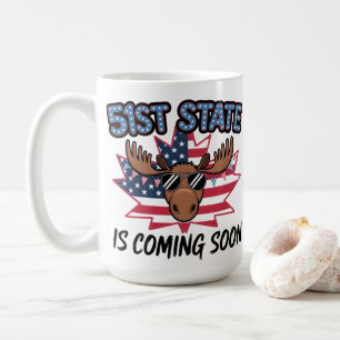 51. Staat Cool Moose USA-Flagge Politischer Humor Kaffeetasse