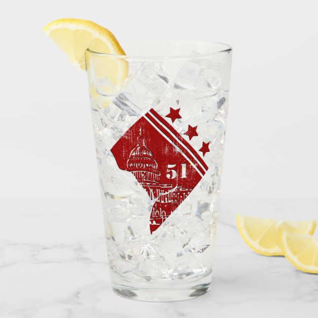 51. - Staat der Washington DC Flag Borderline Glas (Vorderseite Ice)