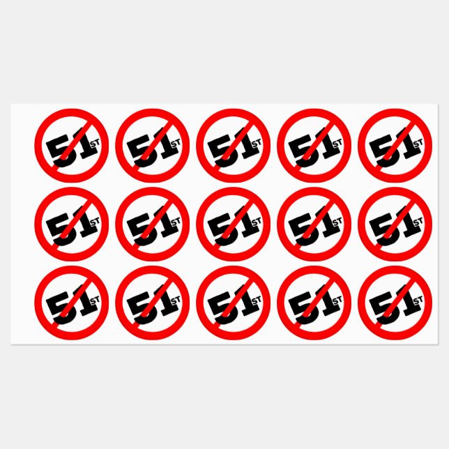51. Staat Kein Weg Etiketten (Blatt)