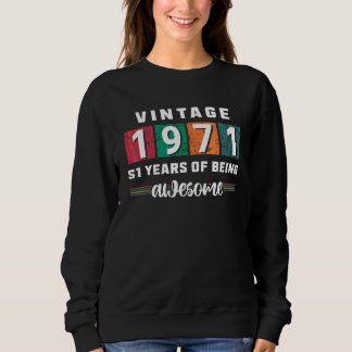 51. Vintag 1971 Geburtstag 51 Jahre Aweso sein Sweatshirt