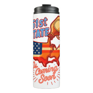 51st State Ahornsirup USA Karte Politische Lebensm Thermosbecher