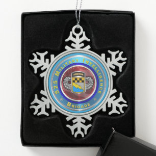 525. Brigade des Militärgeheimdienstes Schneeflocken Zinn-Ornament