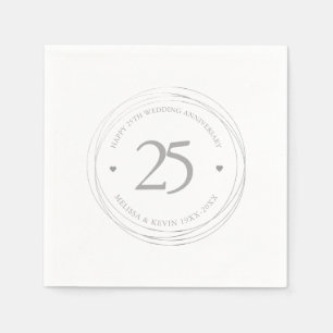 525. Hochzeitstag Silber Circle Frame Serviette