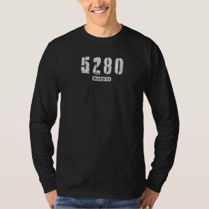 5280 Denver Co Edgy Rough Stencil mit Details T-Shirt