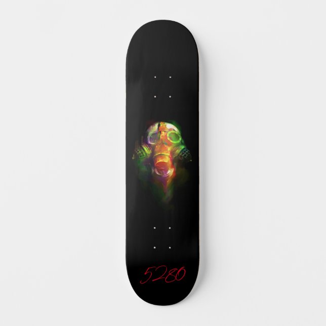 5280 Schädel- und Gasmaske Skateboard (Vorderseite)