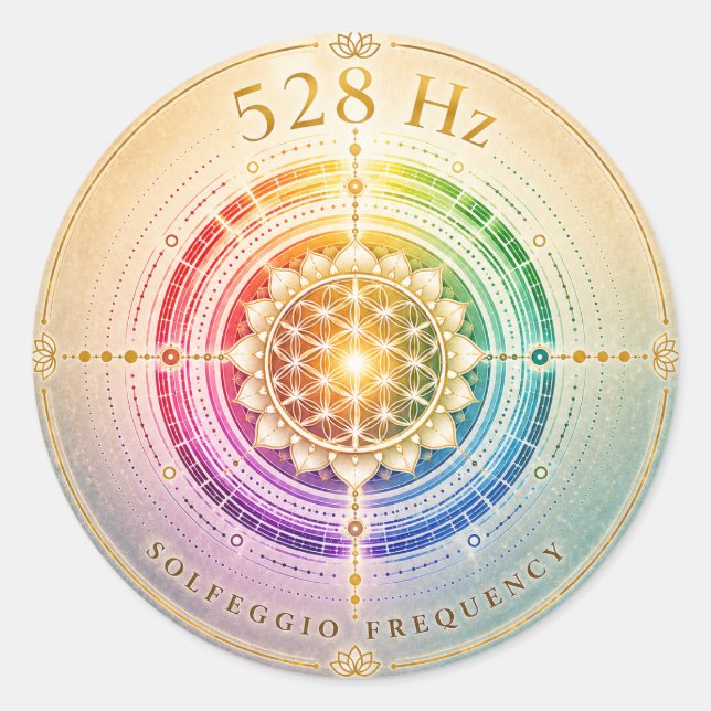 528 Hz Solfeggio-Frequenz-Aufkleber  Runder Aufkleber (Vorderseite)