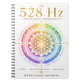 528 Hz Solfeggio-Frequenz Notizbuch – Liebe, Trans Notizblock