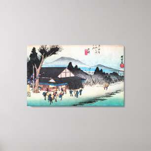 52. 石 部 宿, 広 Ishibe-juku, Hiroshige, Ukiyo-e Leinwanddruck