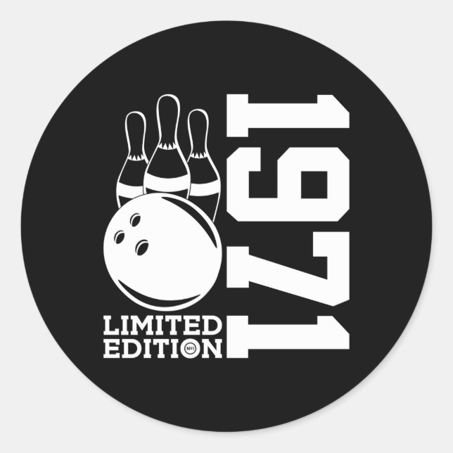 52. Bowling 1971 Runder Aufkleber (Vorderseite)