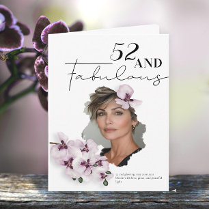 52 & Fantastische Orchideen-Foto-Geburtstagskarte Karte