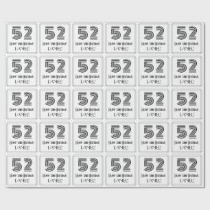 52. Geburtstag: Art Deco Inspiriert Stil "52" + Na Geschenkpapier