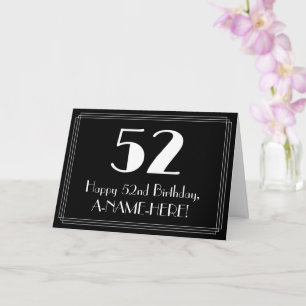 52. Geburtstag ~ Art Deco inspiriertes Aussehen "5 Karte
