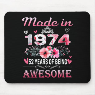 52. Geburtstag Hergestellt im Jahr 1974 52 Jahre g Mousepad