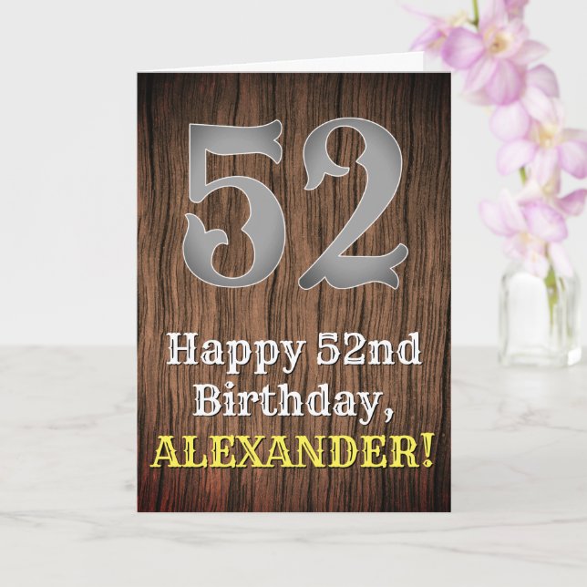 52. Geburtstag: Inspirierter Country Western Look, Karte (Orchidee)