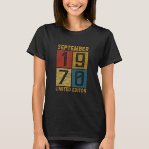 52. Geburtstag September 1970 Geboren 1970 52 Jahr T-Shirt