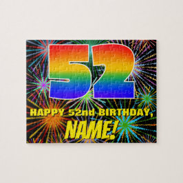 52. Geburtstag: Spaß, bunte feierliche Feuerwerke Puzzle
