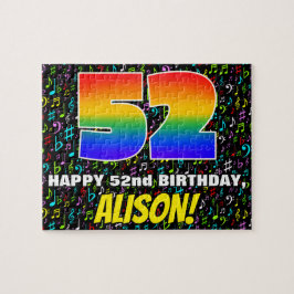 52. Geburtstag — Spaß, farbenfrohe Musiksymbole & Puzzle
