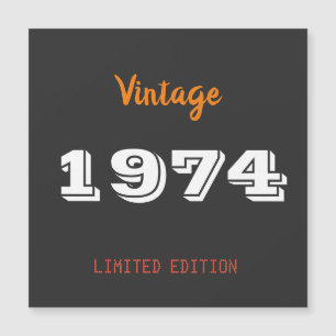 52. Geburtstagsmagneteinladung – Vintage 1974  Magneteinladung