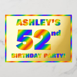 52. Geburtstagsparty — Spaß, Regenbogenspektrum "5 Folieneinladung