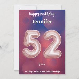 52 Jahre alte Happy Birthday Card