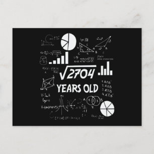 52 Jahre alter Tag Mathematiklehrer 52. Geburtstag Postkarte