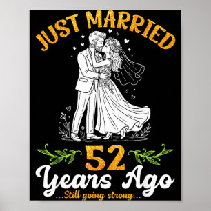 52 Jahre verheiratet Hochzeitstag Poster