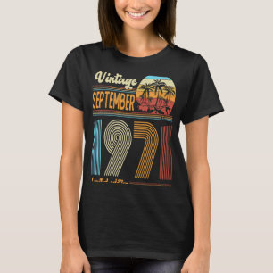 52 Jahre Vintager Geburtstag im September 1971 T-Shirt