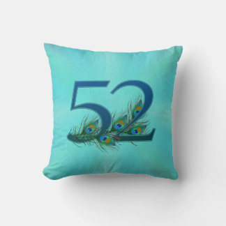 52 Pfauenfeder Geburtstag Jubiläum Elegant Kissen