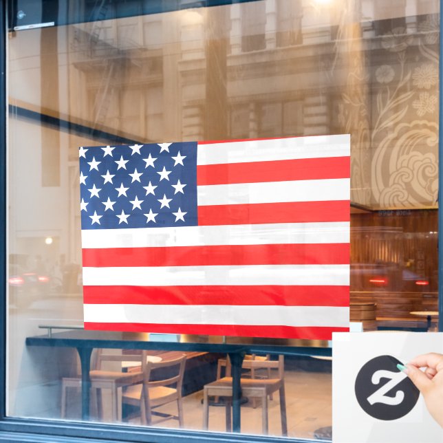 52" x 37.56" American Flag Window Cling  Fensteraufkleber (Café-Fenster)