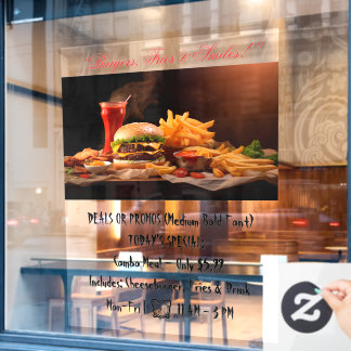 52" x 72" Fast-Food-Fensterheber Fensteraufkleber