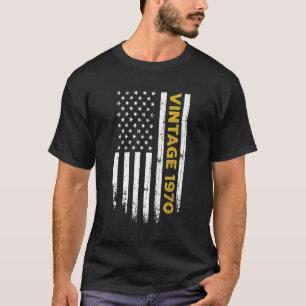 52 Year Old Vintage 1970 American Flag 52 T-Shirt